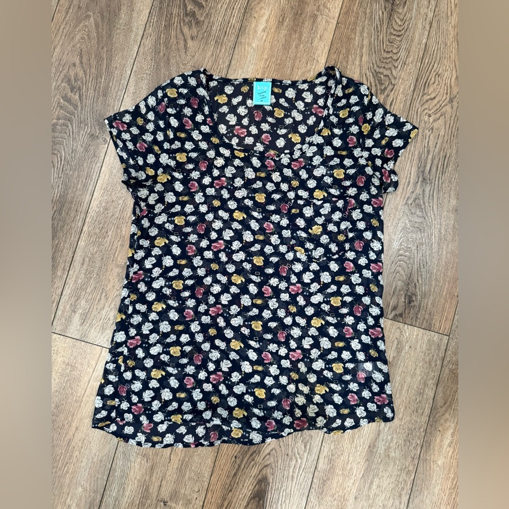 h.i.p. Multicolor Sheer Floral Blouse
